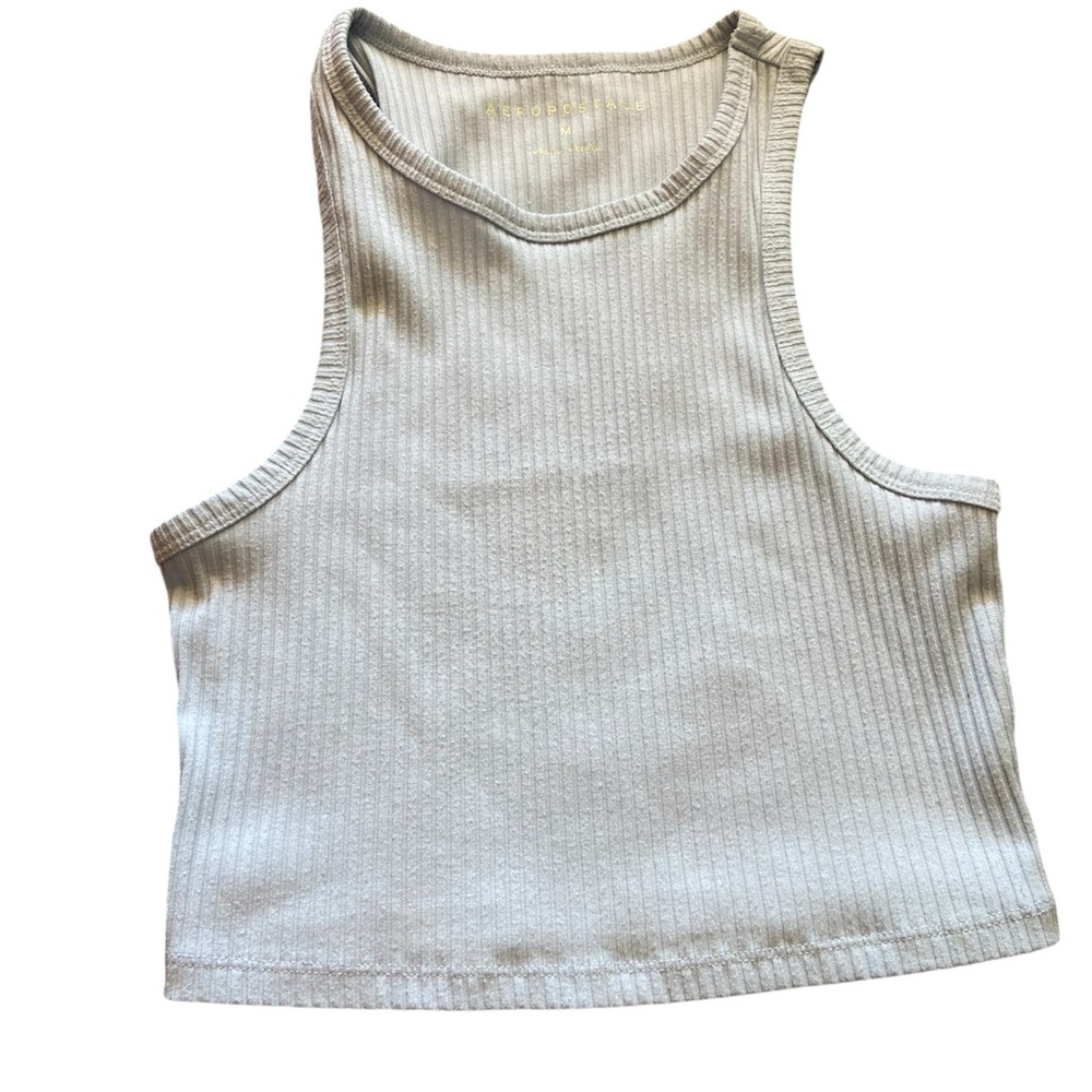 Women’s AEROPOSTALE Light Blue Crop Tank Top Size Small Shirt Ribbed